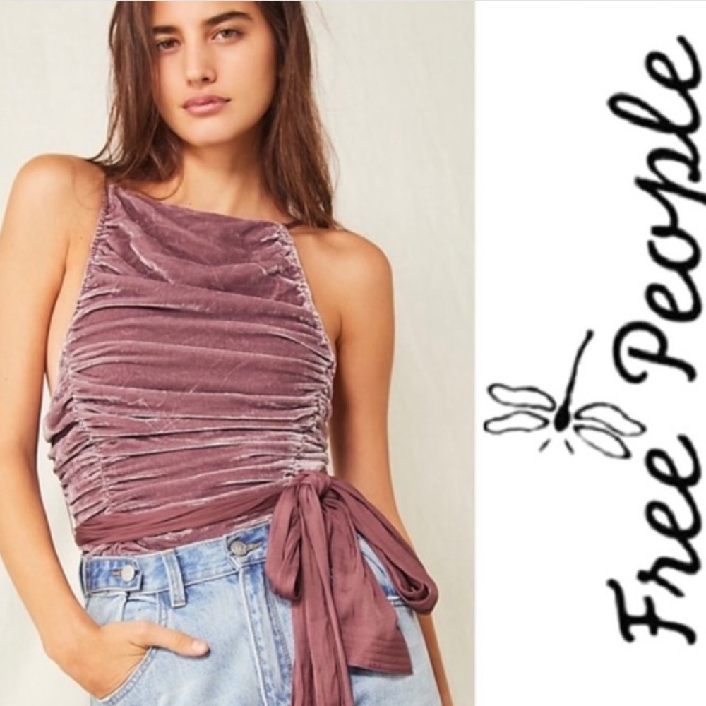 Free People velvet wrap top